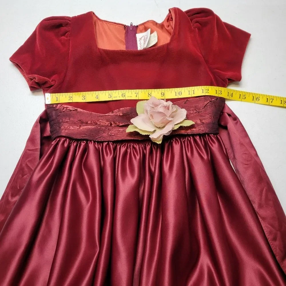Dimples Vintage Red Velvet and Satin Dress with Formal Dress